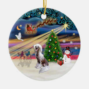 Xmas-Magie - Chinese Crested Keramik Ornament