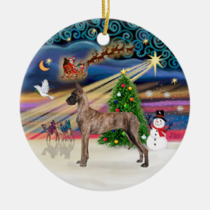 Xmas-Magie - Deutsche Dogge (getigert aufrecht) Keramik Ornament