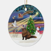 Xmas Magie - Frettchen 1 Keramikornament (Links)
