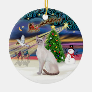 Xmas-Magie - Lilac-Point-Siamkatze Keramikornament