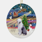 Xmas Magie - Old English Sheepdog 1 Keramik Ornament (Links)