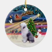 Xmas Magie - Old English Sheepdog 1 Keramik Ornament (Hinten)