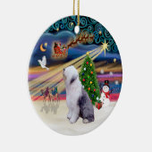 Xmas Magie - Old English Sheepdog 1 Keramik Ornament (Rechts)