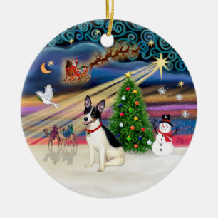 Xmas-Magie - Ratten-Terrier Keramikornament