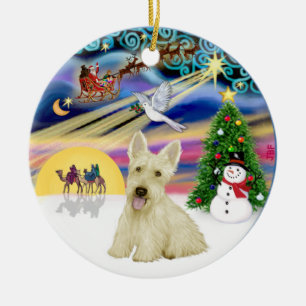 Xmas-Magie - Schottischer Terrier (Wheaten) Keramikornament