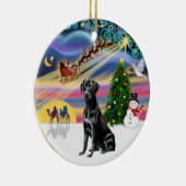 Xmas Magie - Schwarzes Labor Keramik Ornament (Rechts)