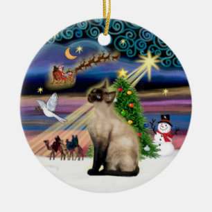 Xmas-Magie - Seal Point Siamese Keramikornament