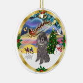 Xmas Magie - Silver Toy Poodle Keramik Ornament (Rechts)
