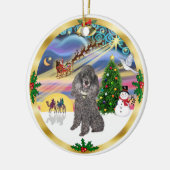 Xmas Magie - Silver Toy Poodle Keramik Ornament (Links)