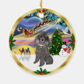 Xmas Magie - Silver Toy Poodle Keramik Ornament (Hinten)