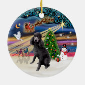 Xmas Magie - Standard Black Poodle Keramikornament (Hinten)
