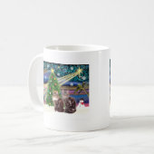 Xmas Magie - Zwei Märchenjunge Katzen Kaffeetasse (Vorderseite Links)