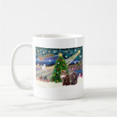 Xmas Magie - Zwei Märchenjunge Katzen Kaffeetasse (Links)