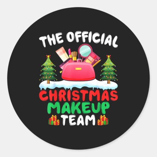 Xmas Makeup Artist Team - Beautician Cosmetologist Runder Aufkleber (Vorderseite)