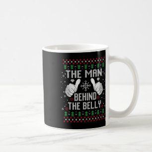Xmas Man Hinter dem Bauch-Vater-Schwangerschaft An Kaffeetasse