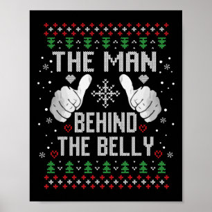 Xmas Man Hinter dem Bauch-Vater-Schwangerschaft An Poster