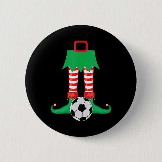 Xmas Matching Soccer Elf Pajama Christmas Team S T Button (Vorderseite)