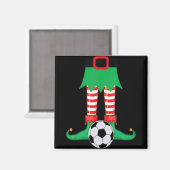 Xmas Matching Soccer Elf Pajama Christmas Team S T Magnet (Vorderseite/Rückseite)