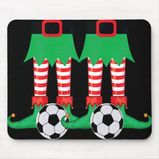 Xmas Matching Soccer Elf Pajama Christmas Team S T Mousepad (Vorne)