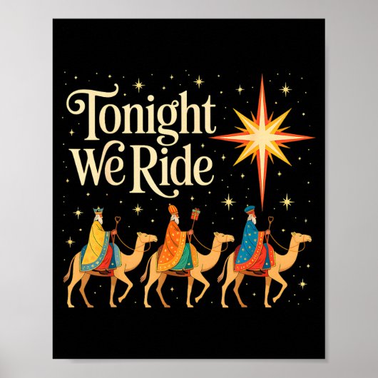 Xmas Men Women Nativity Three Wise Men Tonight We Poster (Vorne)