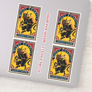 Xmas Merry Krampus Naughty Brats Circus Poster Aufkleber