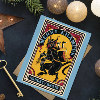 Xmas Merry Krampus Naughty Brats Circus Poster Einladungspostkarte