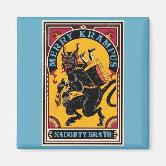 Xmas Merry Krampus Naughty Brats Circus Poster Magnet (Vorne)