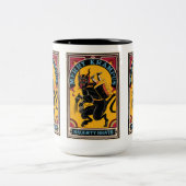 Xmas Merry Krampus Naughty Brats Circus Poster Zweifarbige Tasse (Mittel)