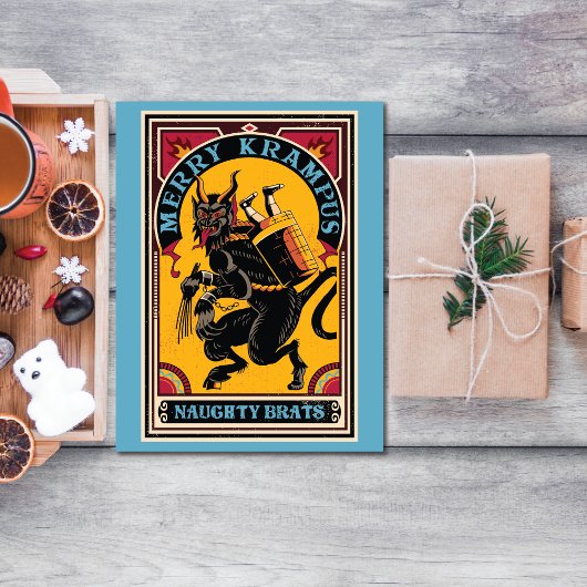 Xmas Merry Krampus Naughty Brats Circus Style Magnetkarte