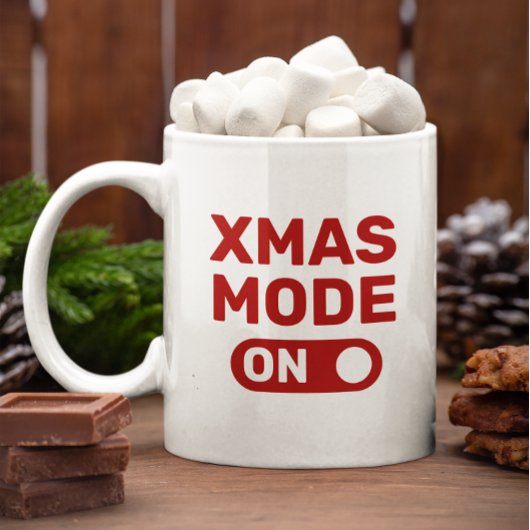 XMAS-Modus für die rote Typografie Kaffeetasse