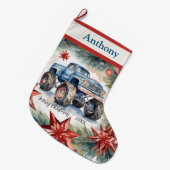 Xmas Monster Truck Boys Großer Weihnachtsstrumpf (Vorderansicht (hängend))