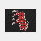 Xmas Moose Red And Black Buffalo Plaid Christmas L Fleecedecke (Vorderseite (Horizontal))