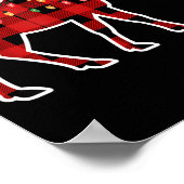 Xmas Moose Red And Black Buffalo Plaid Christmas L Poster (Ecke)