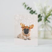 XMas-Mops Feiertagspostkarte (Stehend Vorderseite)