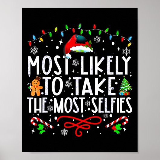 Xmas Most Likely To Take The Most Selfies Matching Poster (Vorne)