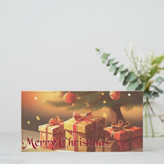 Xmas Motif, mit Geschenken unter dem Weihnachtsbau (Stehend Vorderseite)