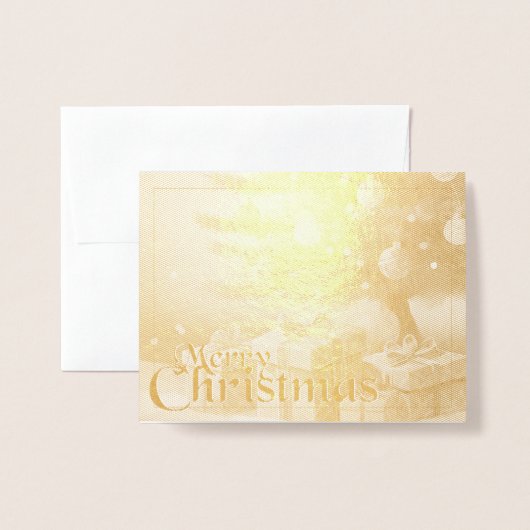 Xmas Motif, mit Geschenken unter dem Weihnachtsbau Folienkarte (Vorderseite mit Umschlag)