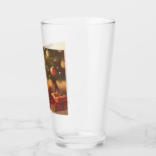 Xmas Motif, mit Geschenken unter dem Weihnachtsbau Glas (Links)