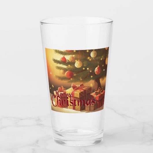 Xmas Motif, mit Geschenken unter dem Weihnachtsbau Glas (Vorderseite)