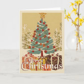 Xmas Motif, mit Geschenken unter dem Weihnachtsbau Karte (Gelbe Blume)