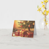 Xmas Motif, mit Geschenken unter dem Weihnachtsbau Karte (Gelbe Blume)