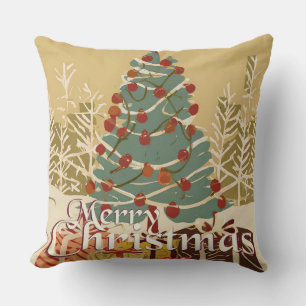 Xmas Motif, mit Geschenken unter dem Weihnachtsbau Kissen
