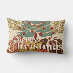 Xmas Motif, mit Geschenken unter dem Weihnachtsbau Lendenkissen