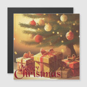 Xmas Motif, mit Geschenken unter dem Weihnachtsbau Magnetkarte (Vorne/Hinten)
