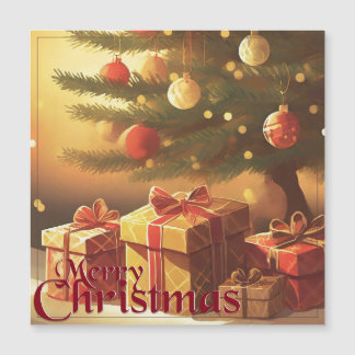 Xmas Motif, mit Geschenken unter dem Weihnachtsbau Magnetkarte