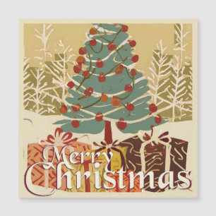 Xmas Motif, mit Geschenken unter dem Weihnachtsbau Magnetkarte
