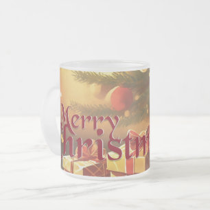 Xmas Motif, mit Geschenken unter dem Weihnachtsbau Mattglastasse