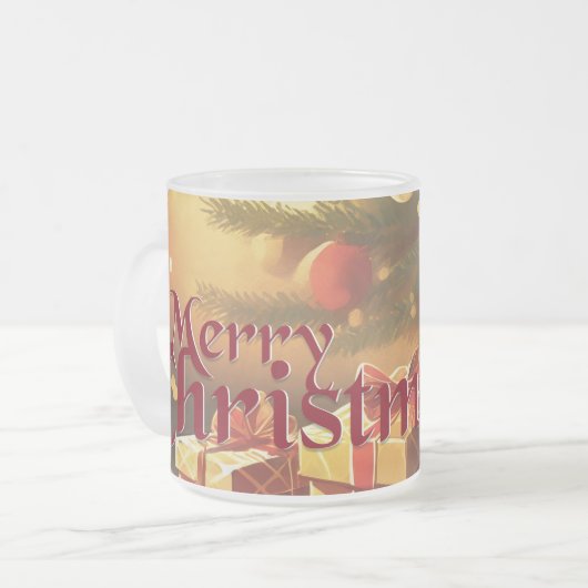 Xmas Motif, mit Geschenken unter dem Weihnachtsbau Mattglastasse (Vorderseite Links)