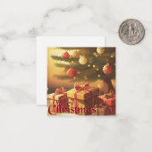 Xmas Motif, mit Geschenken unter dem Weihnachtsbau Mitteilungskarte (Vorderseite/Rückseite Beispiel)
