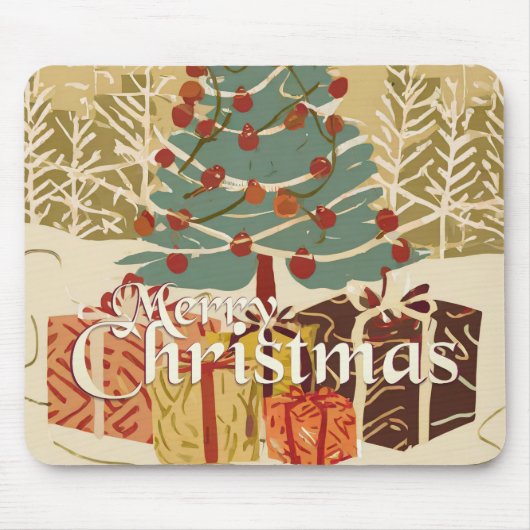 Xmas Motif, mit Geschenken unter dem Weihnachtsbau Mousepad (Vorne)
